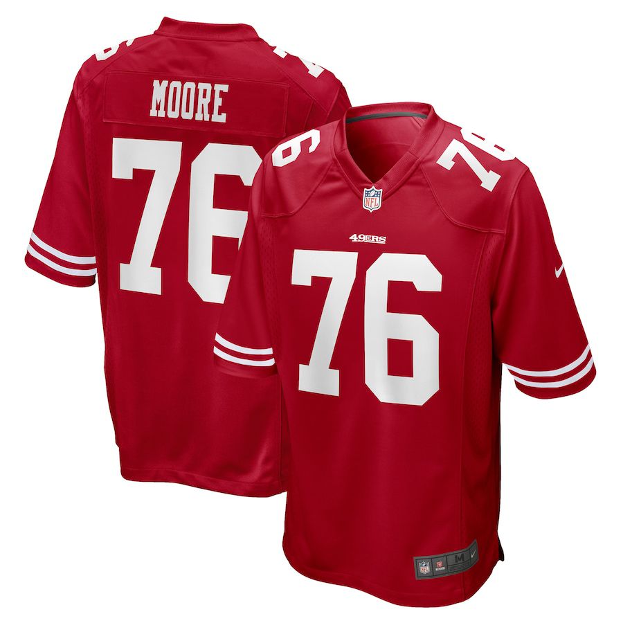 Men San Francisco 49ers #76 Jaylon Moore Nike Scarlet Game NFL Jersey->san francisco 49ers->NFL Jersey